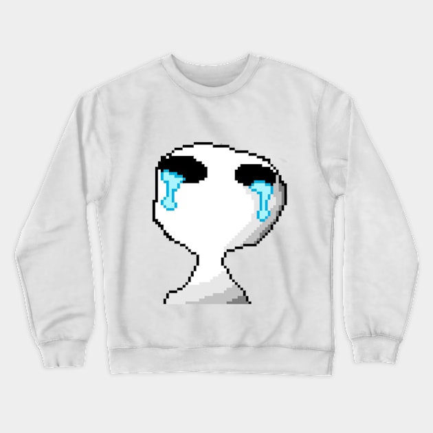 Pixel art Sad Crewneck Sweatshirt by GreenTigerPaha